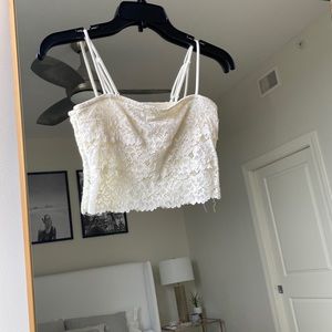 Urban Outfitters White Lace Crop Top